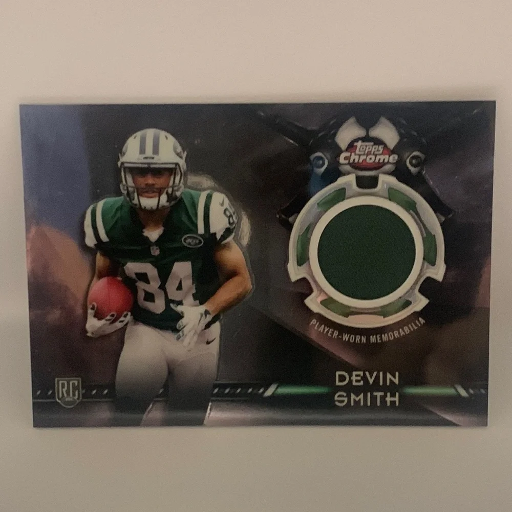 2015 Topps Chrome - Rookie Relics Devin Smith Jets #TCRR-DS (011)
